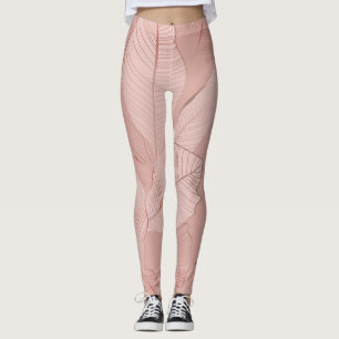 Banana, palm leaves: shiny copper. leggings