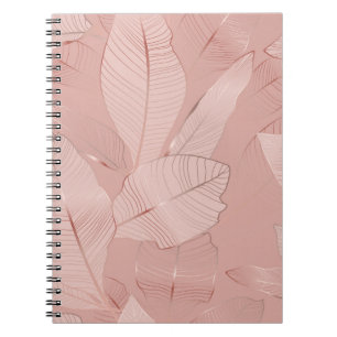 Banana, palm leaves: shiny copper. notebook