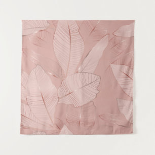 Banana, palm leaves: shiny copper. tapestry
