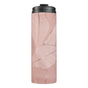 Banana, palm leaves: shiny copper. thermal tumbler