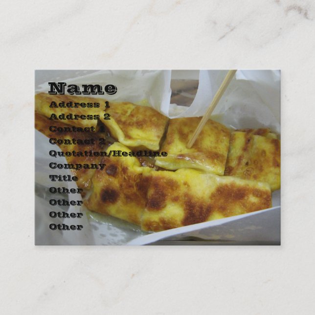 Banana Pancake [Roti Kluai Khai] Thai Street Food Business Card (Front)