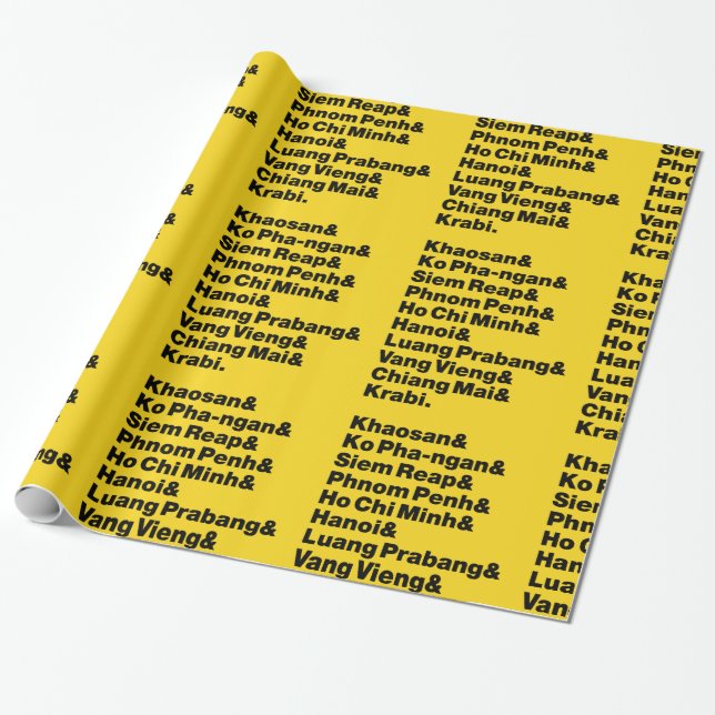 Banana Pancake Trail / Circuit Wrapping Paper (Unrolled)