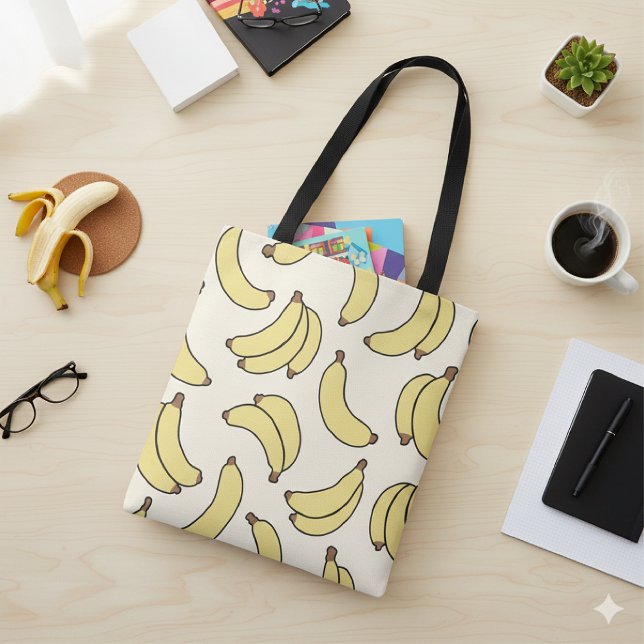 Banana Parade Butter Yellow Tote Bag (Creator Uploaded)
