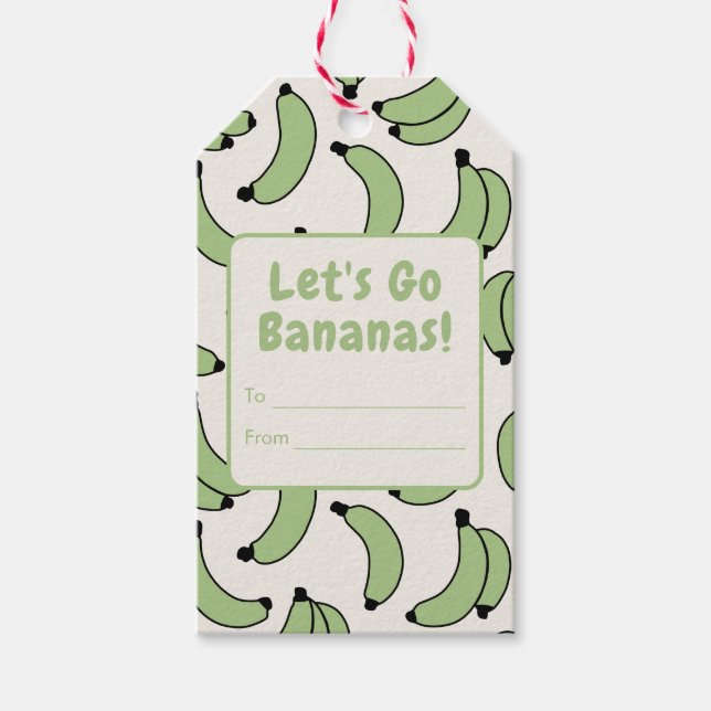Banana Parade Sage Green Gift Tags (Front)