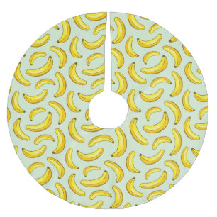 Banana Pattern Brushed Polyester Tree Skirt