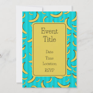 Banana Pattern Flat Invitation