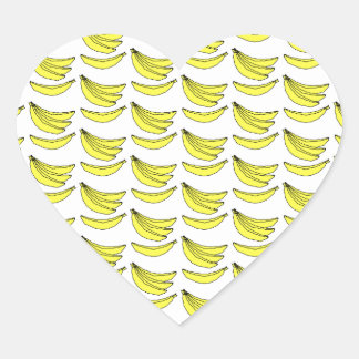 Banana Pattern. Heart Sticker