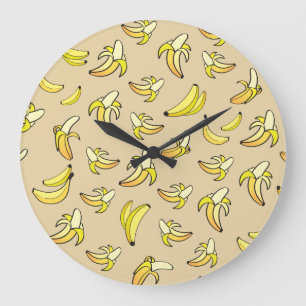 Banana Pattern Large Clock