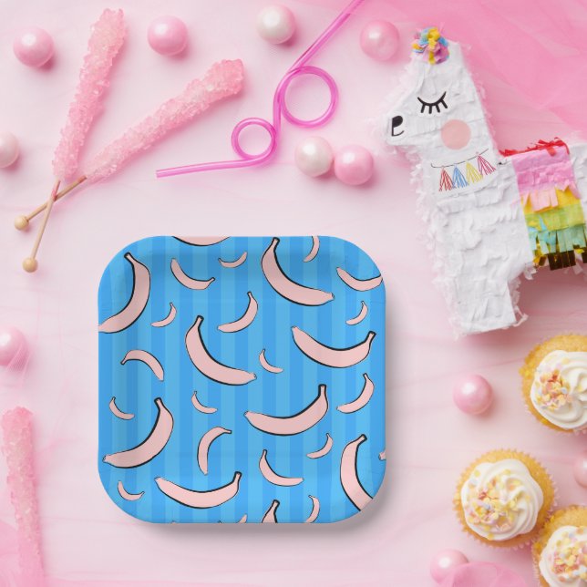 Banana Pattern Paper Plate (Party)