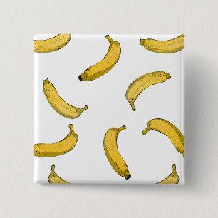 Banana pattern sketch version 15 cm square badge