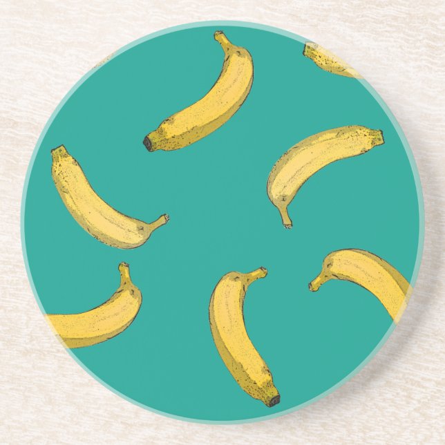 Banana pattern sketch version coaster (Front)