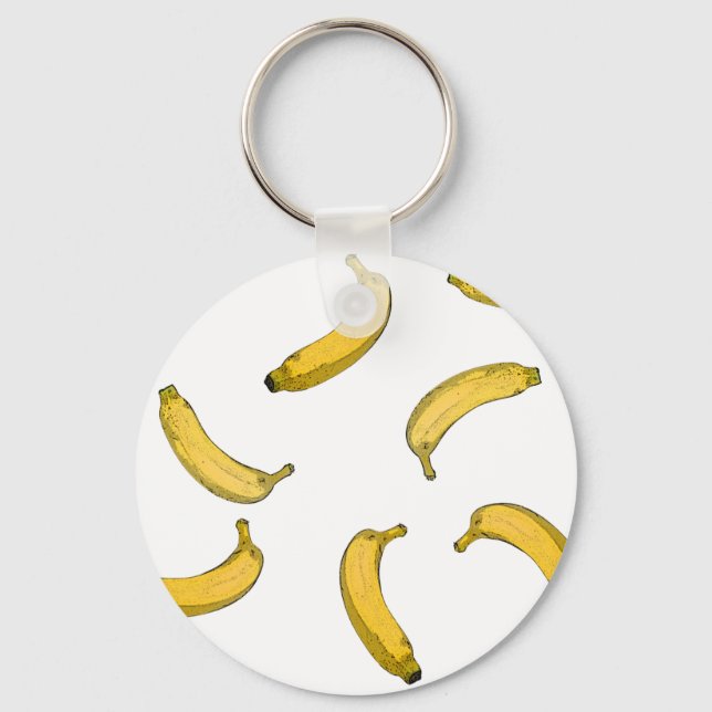 Banana pattern sketch version key ring (Front)