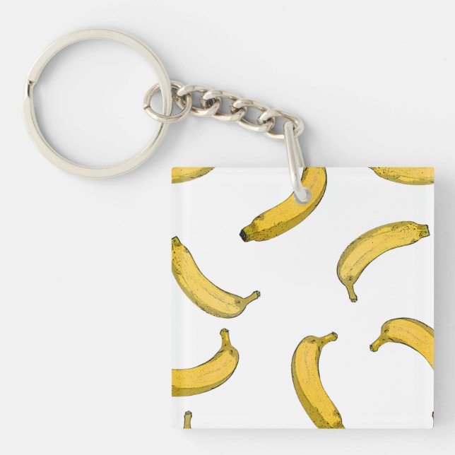 Banana pattern sketch version key ring (Front)