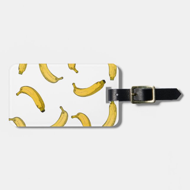 Banana pattern sketch version luggage tag (Front Horizontal)