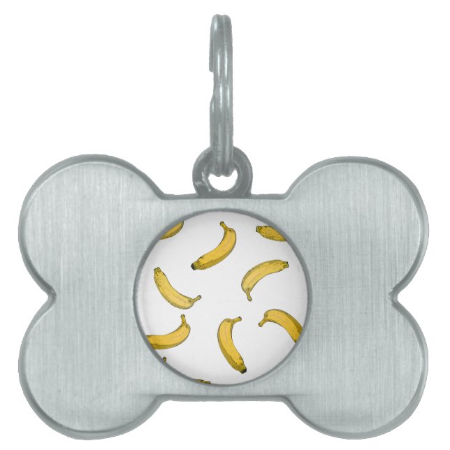 Banana pattern sketch version pet tag (Front)