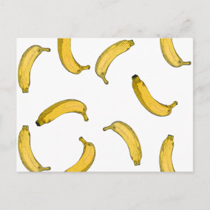 Banana pattern sketch version postcard