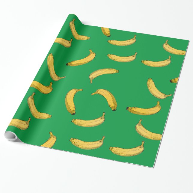 banana pattern sketch wrapping paper (Unrolled)