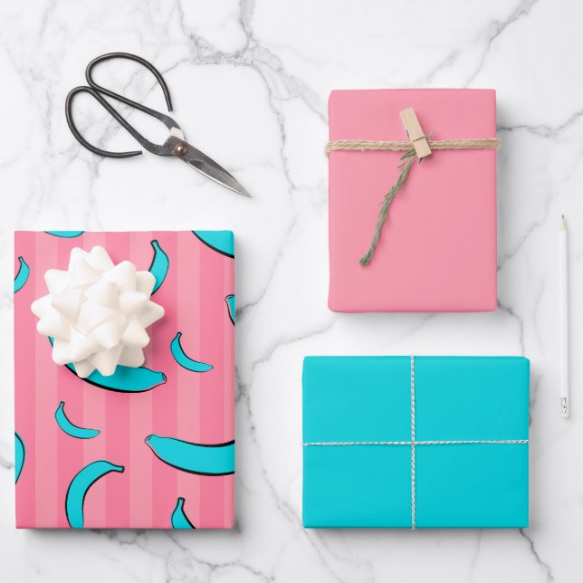 Banana Pattern Wrapping Paper Flat Sheets (Front)