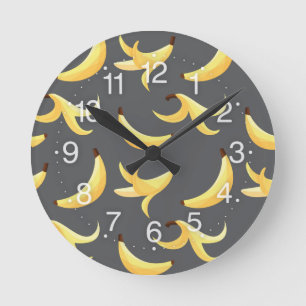 Banana peels polygon modern pattern round clock
