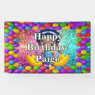 Banana Personalised character birthday banner