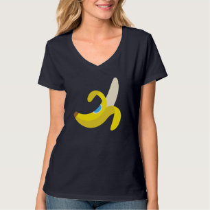 Banana Plantain Cute Fresh Ripe Peeled Fruit Yello T-Shirt