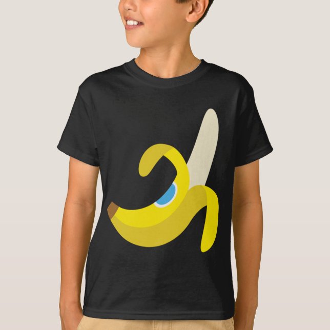 Banana Plantain Cute Fresh Ripe Peeled Fruit Yello T-Shirt (Front)