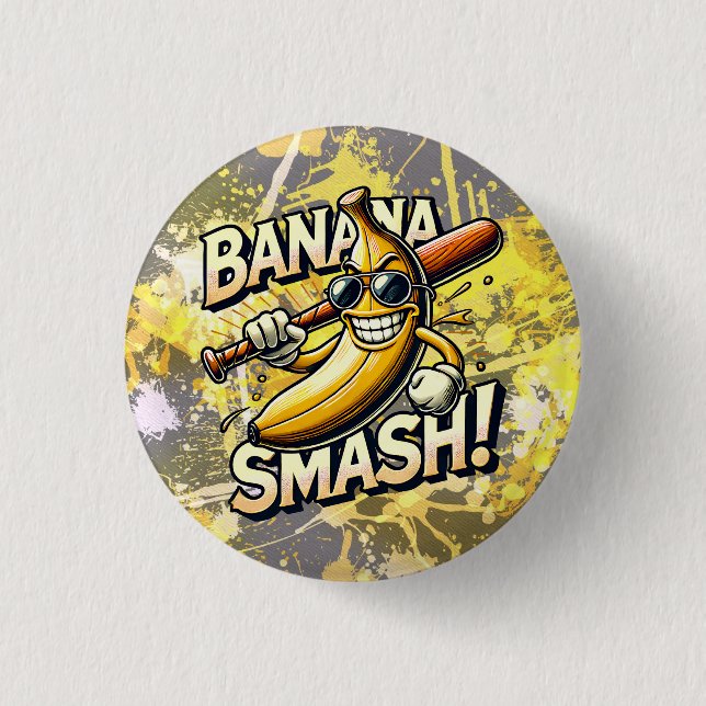 Banana Power-Up 3 Cm Round Badge (Front)