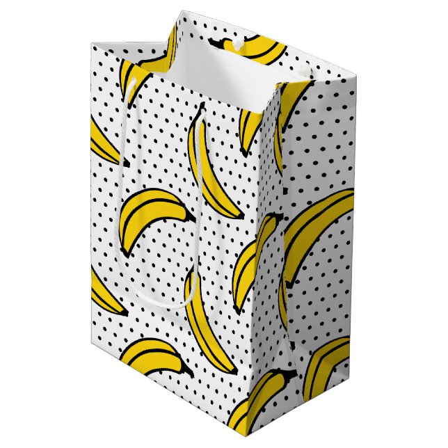 Banana Print Medium Gift Bag (Front Angled)