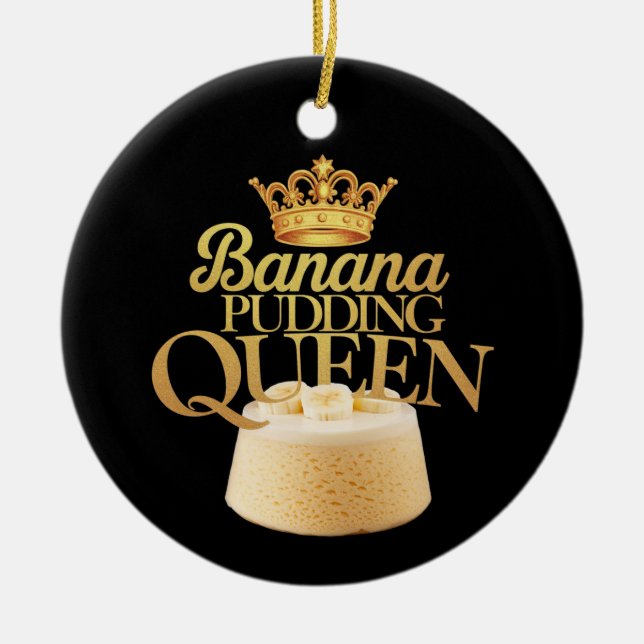 Banana Pudding Queen Ultimate design for Dessert Ceramic Tree Decoration (Front)