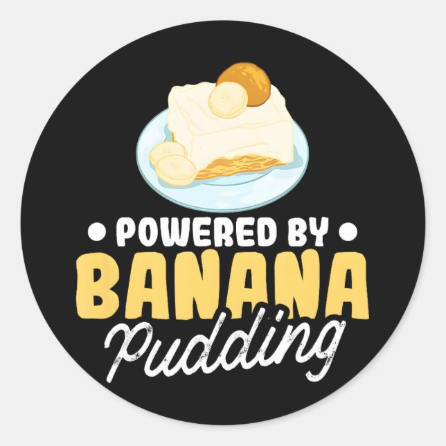 Banana Pudding Recipe Ice Cream Cake Pie Dessert Classic Round Sticker (Front)