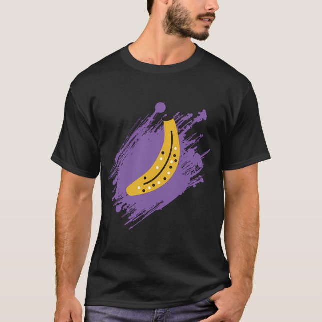 Banana (Pupple Background),Pattern,Multiple Banana T-Shirt (Front)