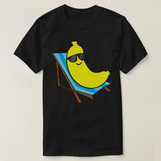 Banana Relaing Sunglasses Chair Fruits Banana  T-Shirt (Design Front)