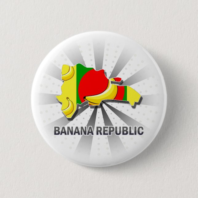 Banana Republic Flag Map 2.0 6 Cm Round Badge (Front)