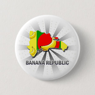 Banana Republic Flag Map 2.0 6 Cm Round Badge