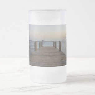 Banana River Dock Frosted Glass Beer Mug