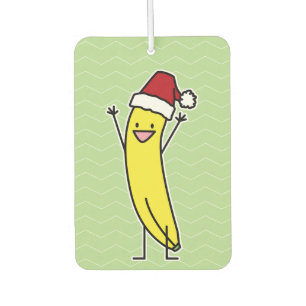 Banana Santa hat cheering Christmas holiday Car Air Freshener