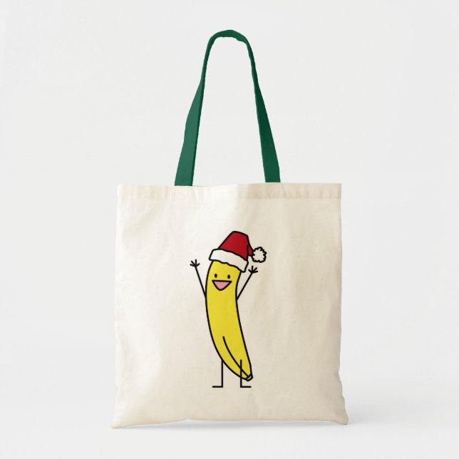 Banana Santa hat cheering Christmas holiday Tote Bag (Front)