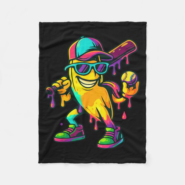 Banana Shirt Funny Banana Drip Graphic Kids Boys G Fleece Blanket (Front)