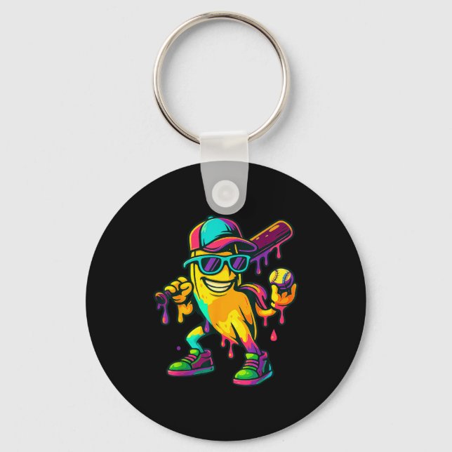 Banana Shirt Funny Banana Drip Graphic Kids Boys G Key Ring (Front)