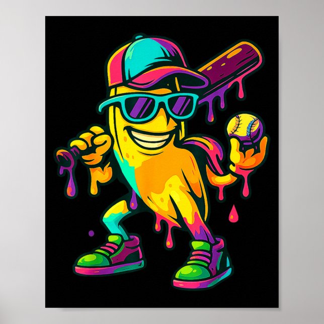 Banana Shirt Funny Banana Drip Graphic Kids Boys G Poster (Front)
