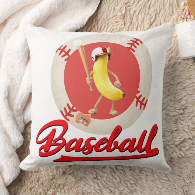 Banana Slugger Funny Baseball Custom Graphic  Cushion (Blanket)
