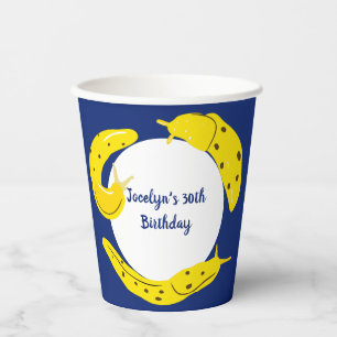 Banana Slugs Yellow and Blue Personalised Paper Cups