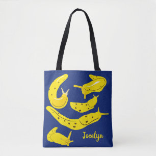 Banana Slugs Yellow and Royal Blue Personalised Tote Bag
