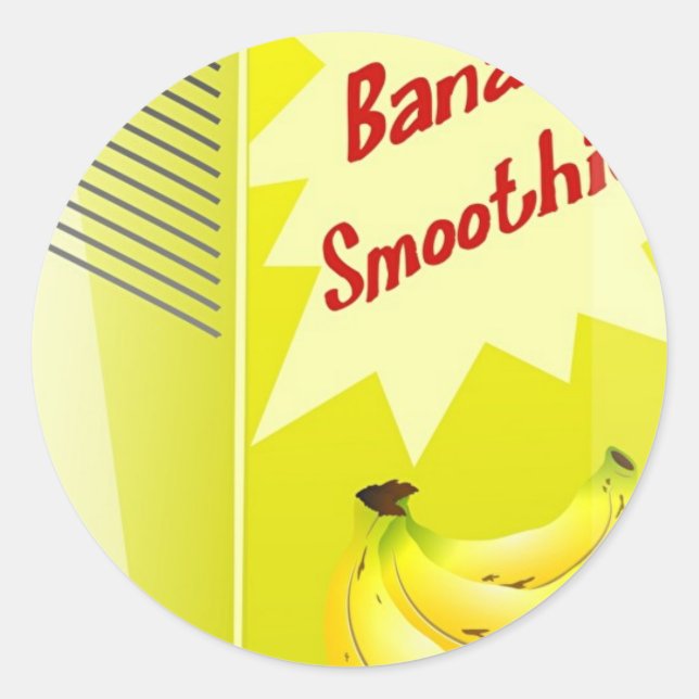 Banana Smoothie Classic Round Sticker (Front)