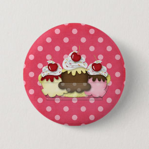 banana split 6 cm round badge