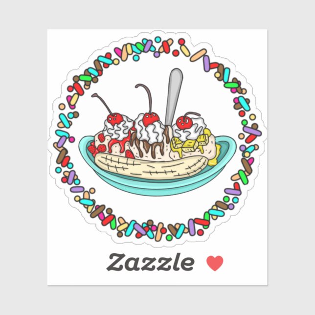 Banana Split and Sprinkles Border   (Sheet)