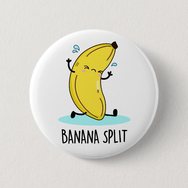 Banana Split Funny Dancing Banana Pun 6 Cm Round Badge (Front)
