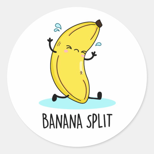 Banana Split Funny Dancing Banana Pun  Classic Round Sticker (Front)