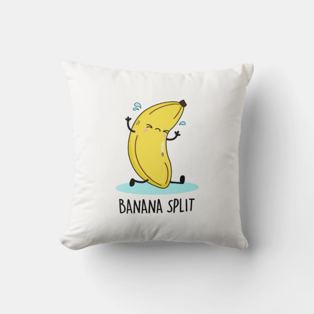 Banana Split Funny Dancing Banana Pun  Cushion (Front)