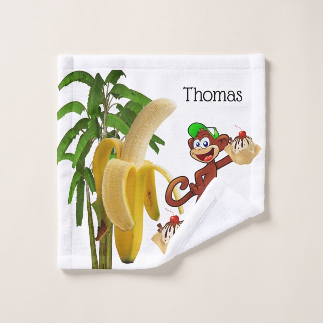 Banana Split Tree Monkey Bathroom Towel Sets (Wash Cloth)